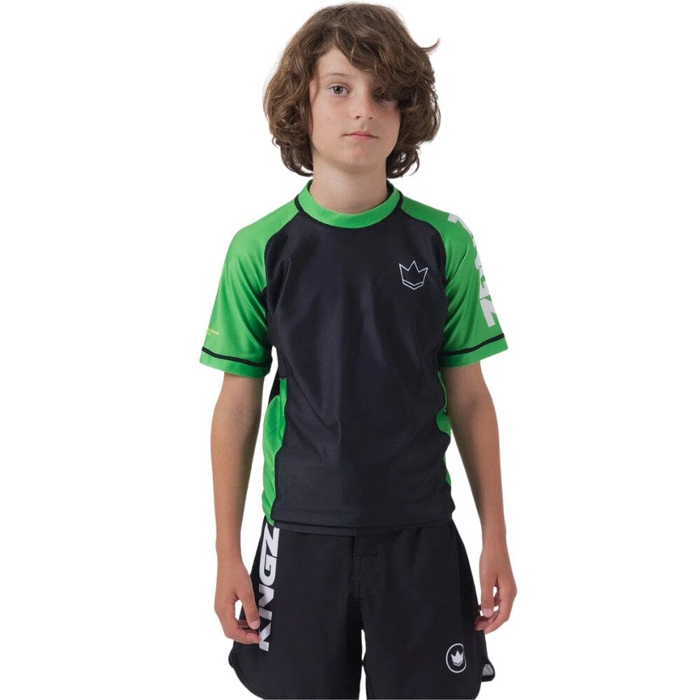 Kingz Ranked V2 Youth Short Sleeve Rashguard Green
