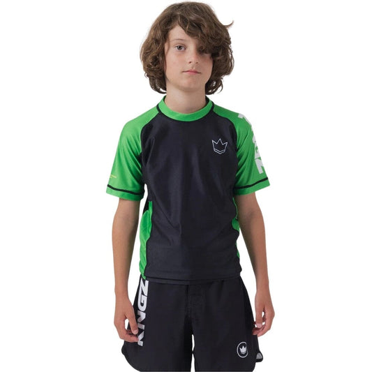Kingz Ranked V2 Youth Short Sleeve Rashguard Green