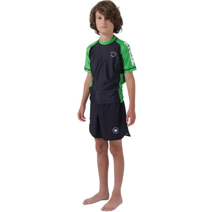 Kingz Ranked V2 Youth Short Sleeve Rashguard Green