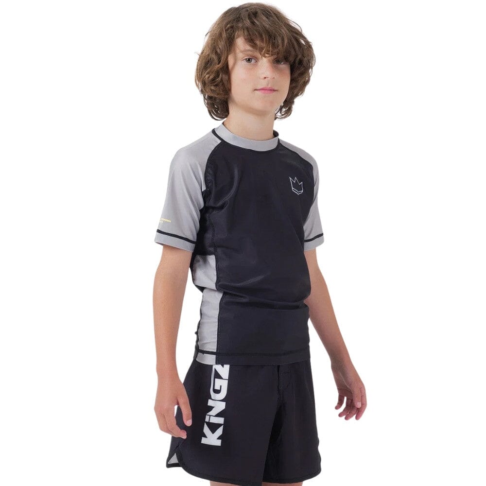 Kingz Ranked V2 Youth Short Sleeve Rashguard Grey