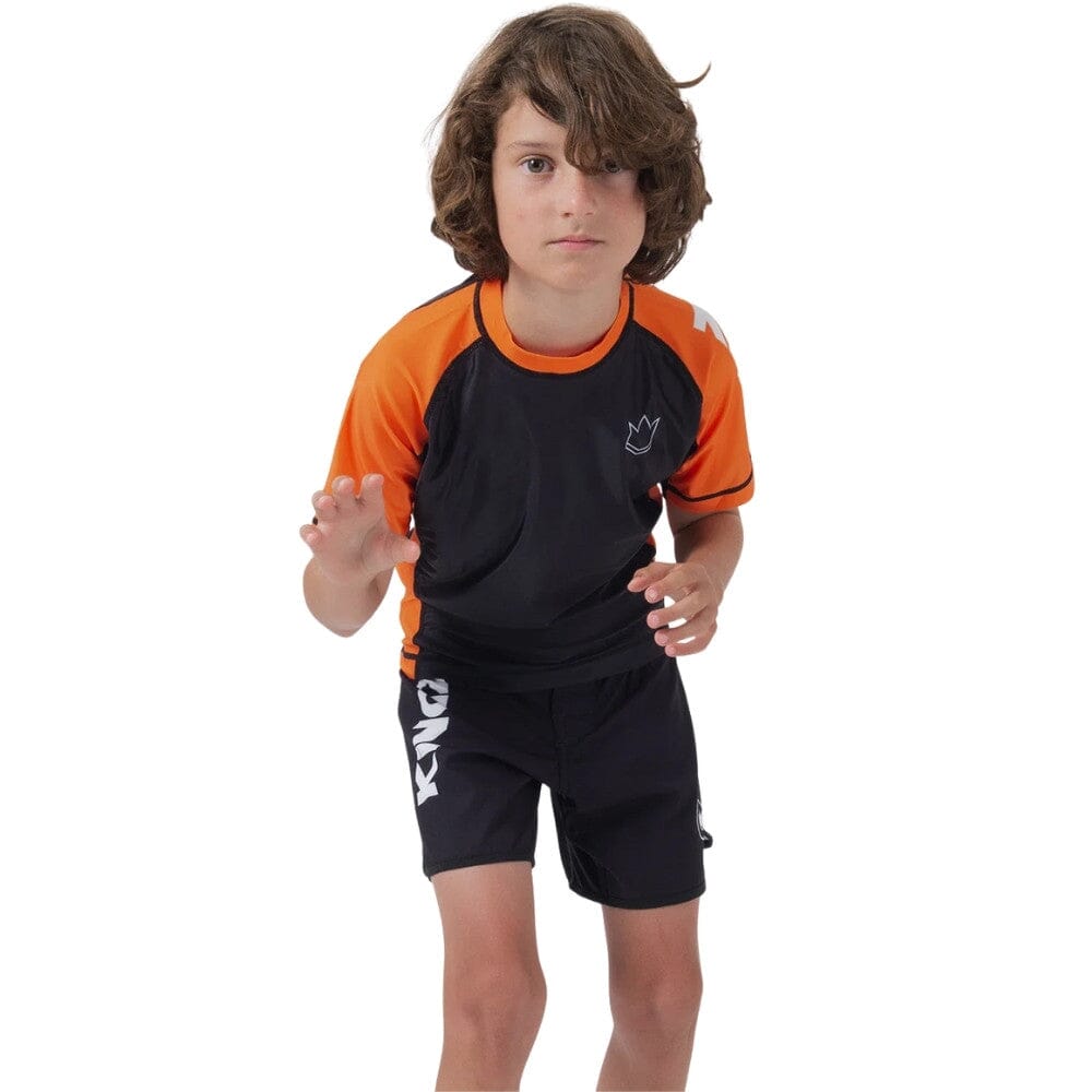 Kingz Ranked V2 Youth Short Sleeve Rashguard Orange