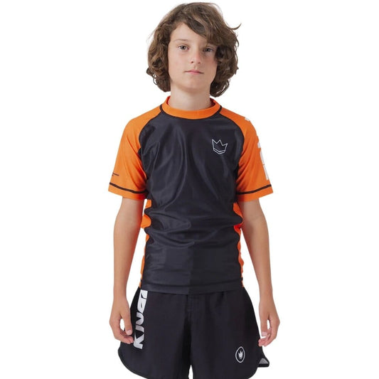 Kingz Ranked V2 Youth Short Sleeve Rashguard Orange