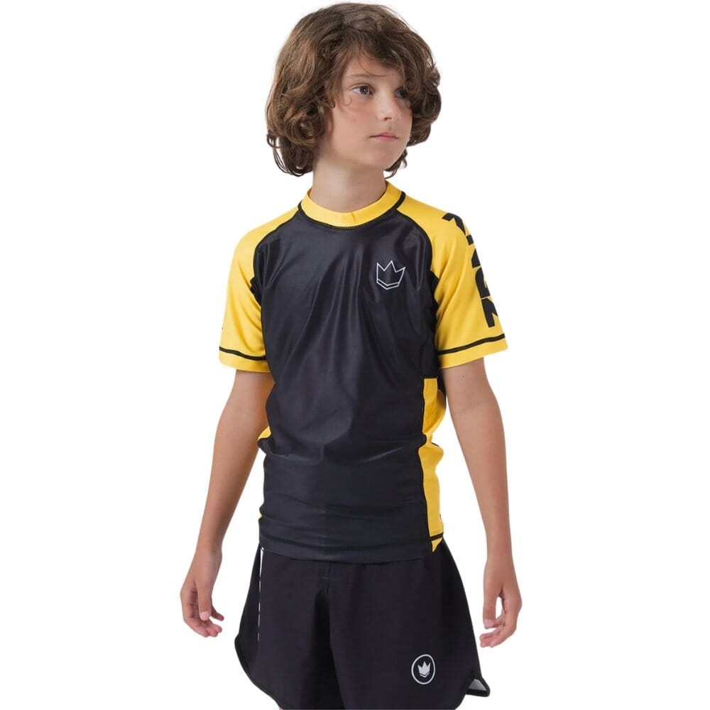Kingz Ranked V2 Youth Short Sleeve Rashguard Yellow