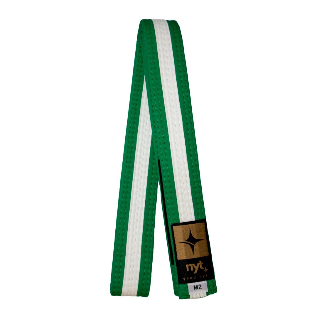 NYT Youth BJJ Gi Belt BJJ Belts NYT Green/White M0 