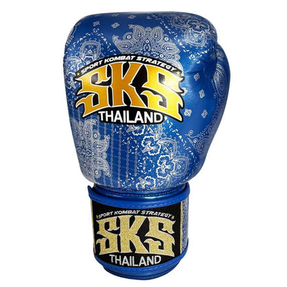 SKS Bandana Muay Thai Gloves Metallic Blue