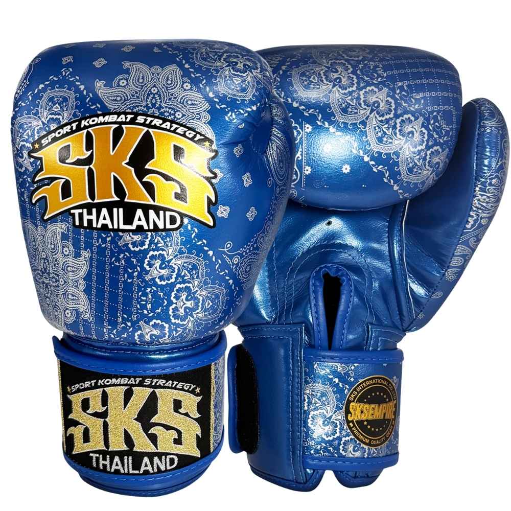 SKS Bandana Muay Thai Gloves Metallic Blue