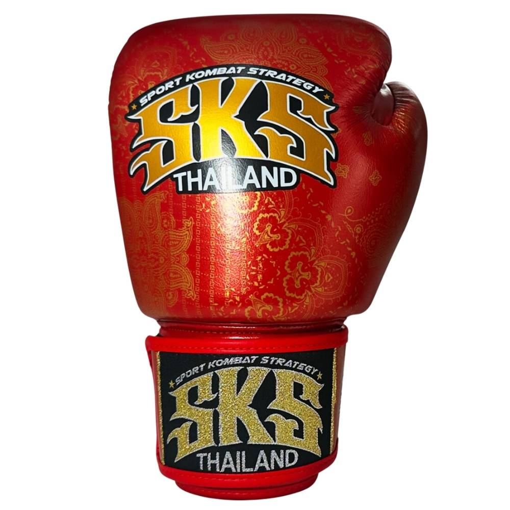 SKS Bandana Muay Thai Gloves Metallic Red