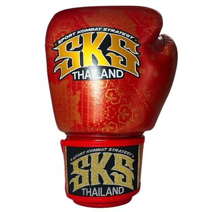 SKS Bandana Muay Thai Gloves Metallic Red