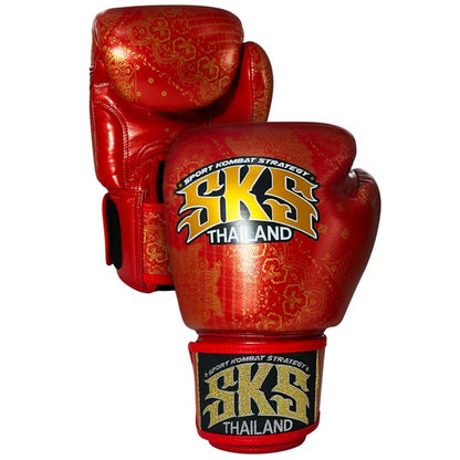 SKS Bandana Muay Thai Gloves Metallic Red