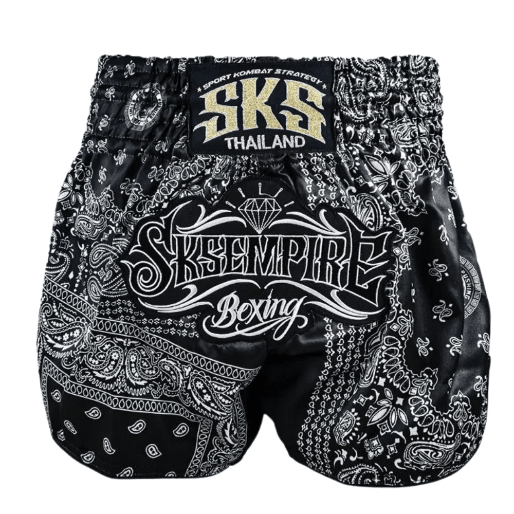 SKS Bandana Muay Thai Shorts Muay Thai Shorts SKS Black/White X Small 