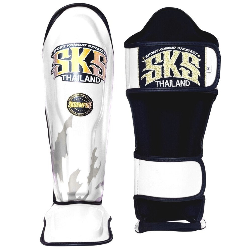 SKS Claw Muay Thai Shin Guards White