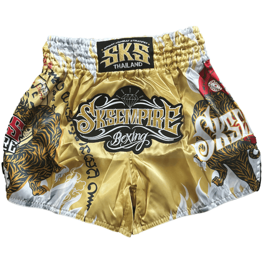 SKS Gold Muay Thai Shorts Muay Thai Shorts SKS X Small 