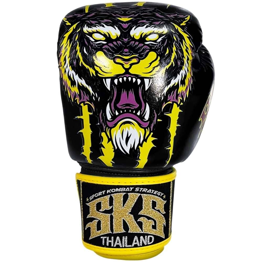 SKS Tiger Muay Thai Gloves Black Muay Thai Gloves SKS 
