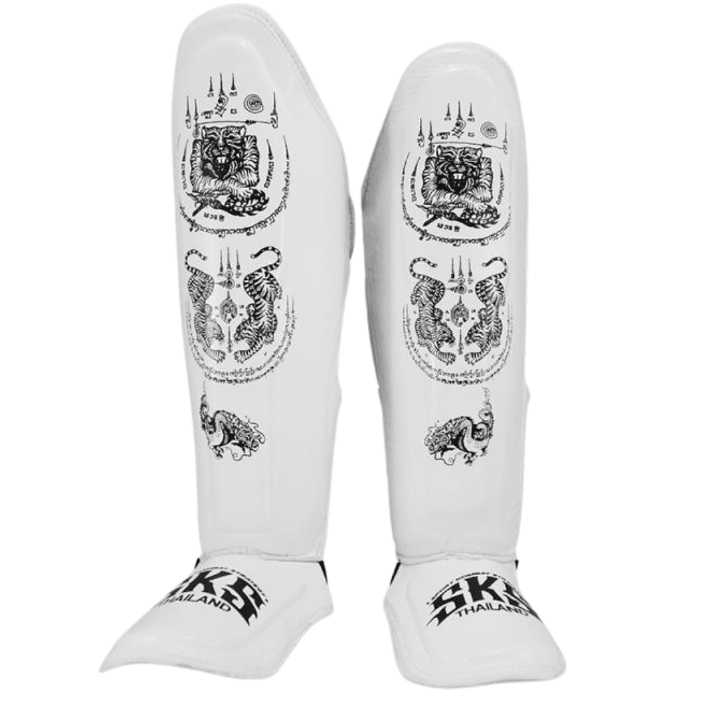 SKS White Sakyant Muay Thai Shin Guards Shin Guards SKS Small 