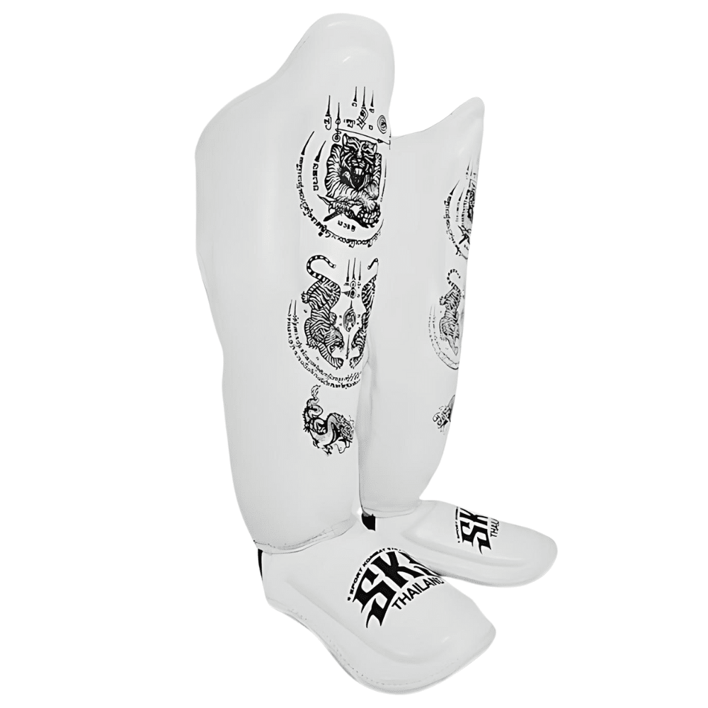 SKS White Sakyant Muay Thai Shin Guards Shin Guards SKS 