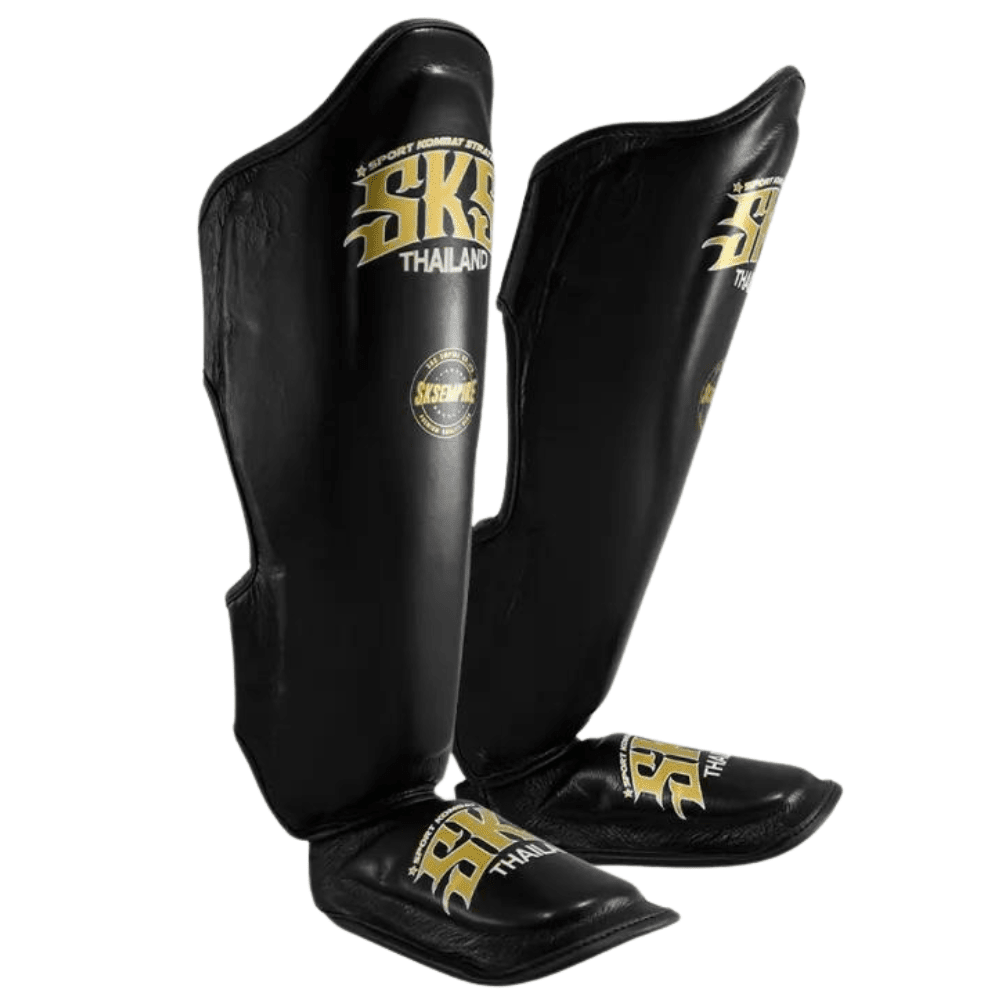 SKS Black Muay Thai Shin Guards Shin Guards SKS 