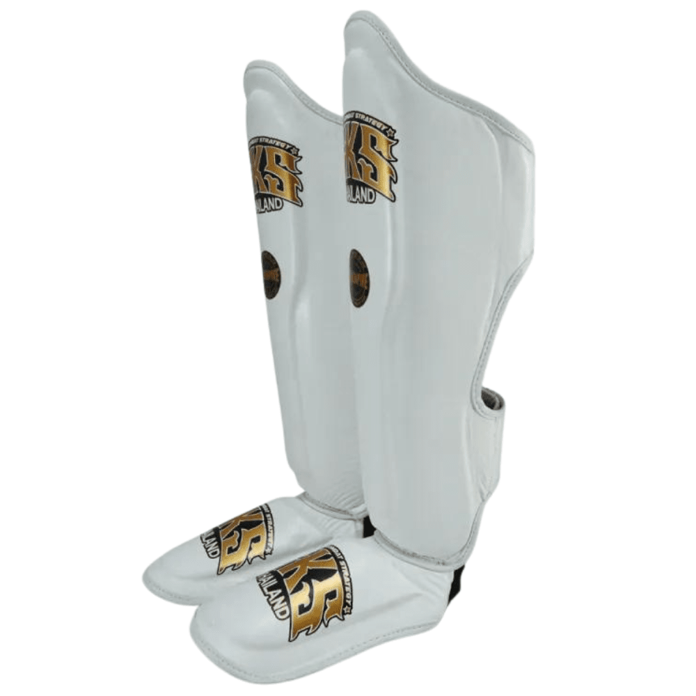 SKS White Muay Thai Shin Guards Shin Guards SKS 