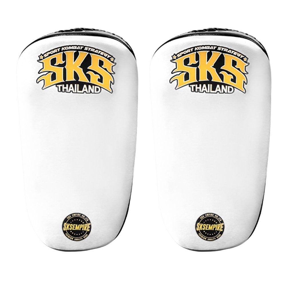 SKS Small Curved Muay Thai Pads White