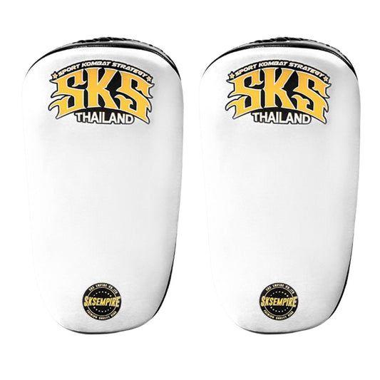 SKS Small Curved Muay Thai Pads White