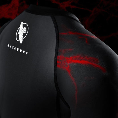 Hayabusa UFC BJJ Womens Short Sleeve Rashguard Black/Red
