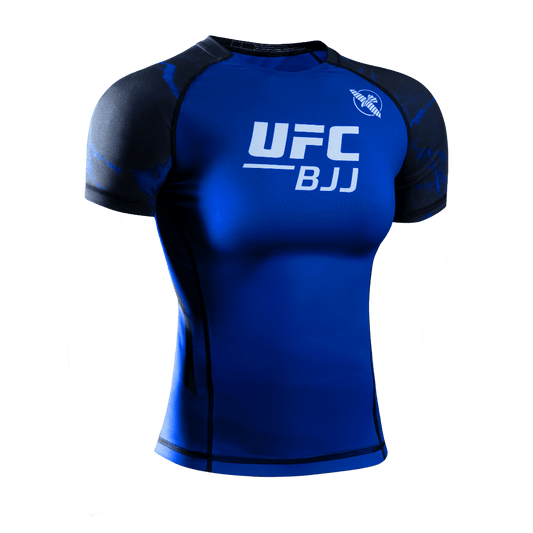 Hayabusa UFC BJJ Womens Short Sleeve Rashguard Black/Blue