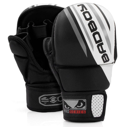 Bad Boy Pro Series Advanced 7oz MMA Sparring Gloves Hybrid Gloves Bad Boy Black/White X Small 