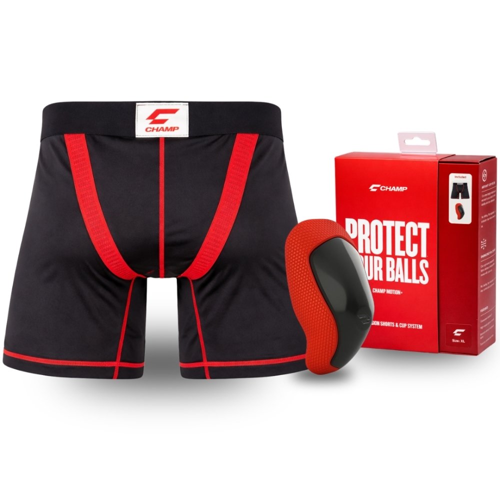 CHAMP Motion+ Performance Short and Cup Elite Kit Black/Red