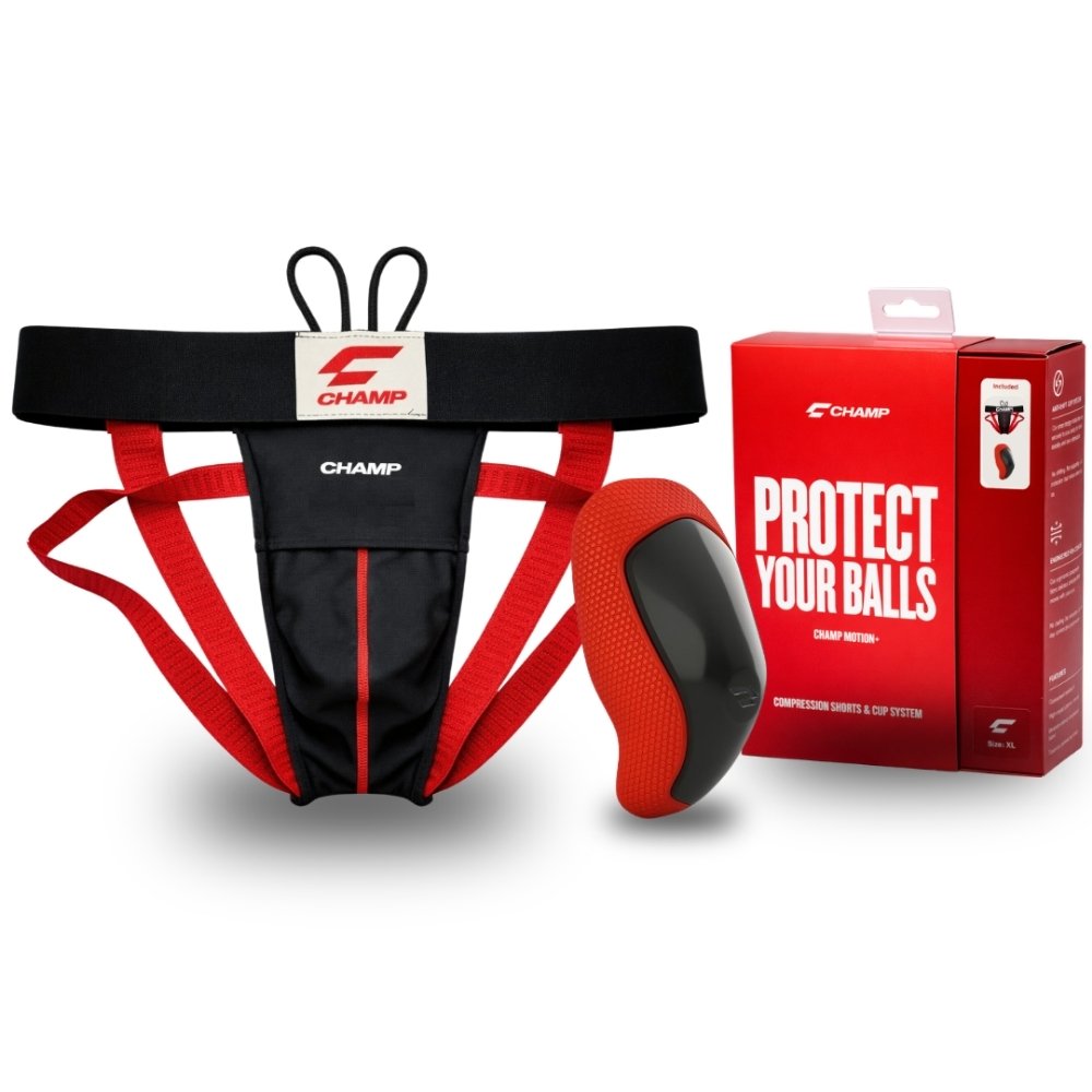 CHAMP Motion+ Performance Jock and Cup Elite Kit Black/Red