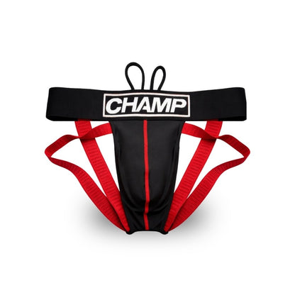 CHAMP Motion+ Performance Jock and Cup Elite Kit Black/Red