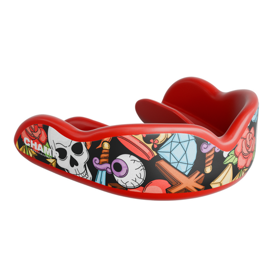 CHAMP SKULLSnROSES Boil & Bite Mouthguard