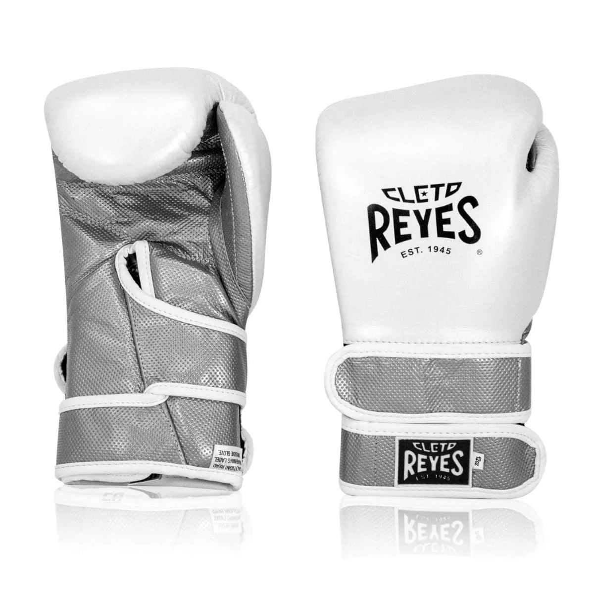 Cleto Reyes Hero Double Loop Boxing Gloves Boxing Gloves Cleto Reyes White/Silver 12oz 