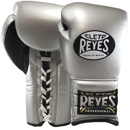 Cleto Reyes Training Boxing Gloves with Laces Boxing Gloves Cleto Reyes Silver 12oz 