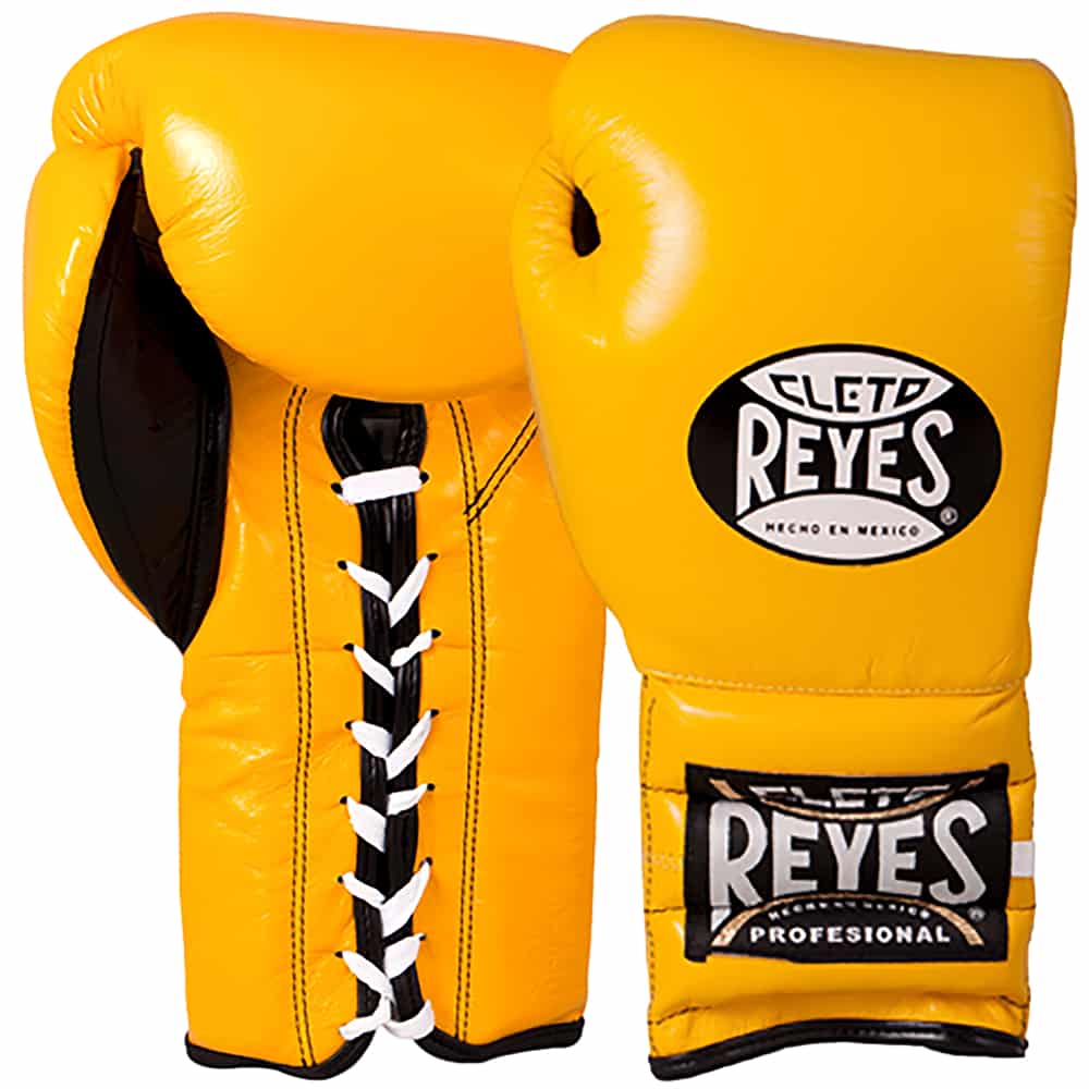 Cleto Reyes Training Boxing Gloves with Laces Boxing Gloves Cleto Reyes Yellow 12oz 