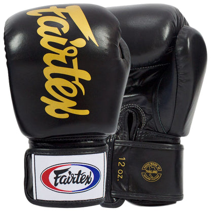 Fairtex BGV19 Deluxe Boxing Gloves Muay Thai Gloves Fairtex Black 12oz 