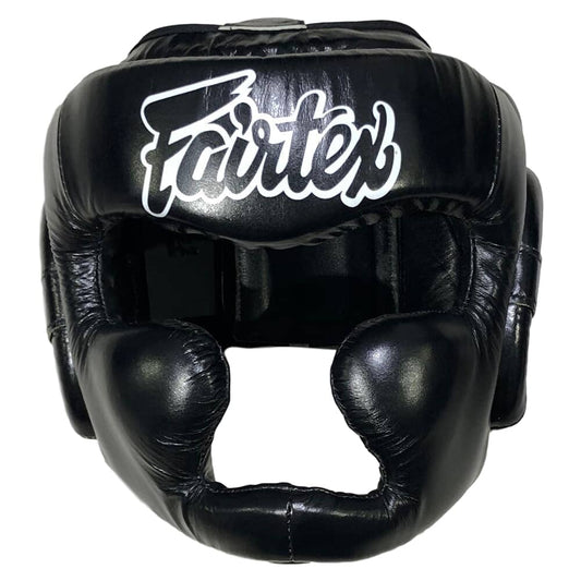 Fairtex HG13 Extra Vision Lace Up Head Guard Head Guards Fairtex Black Medium 