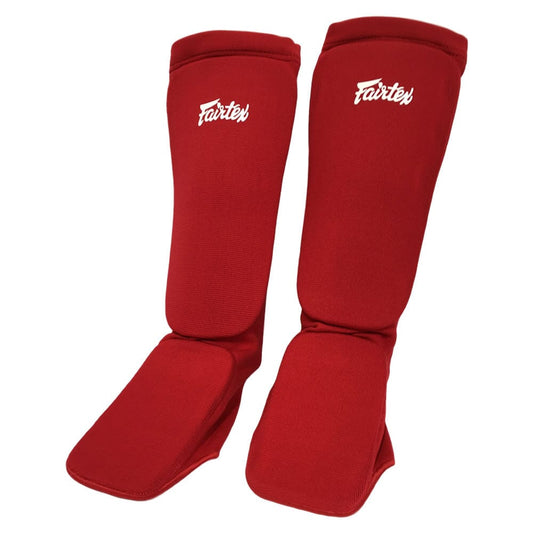 Fairtex SPE1 Fabric Shin Pads Shin Guards Fairtex Red One Size 
