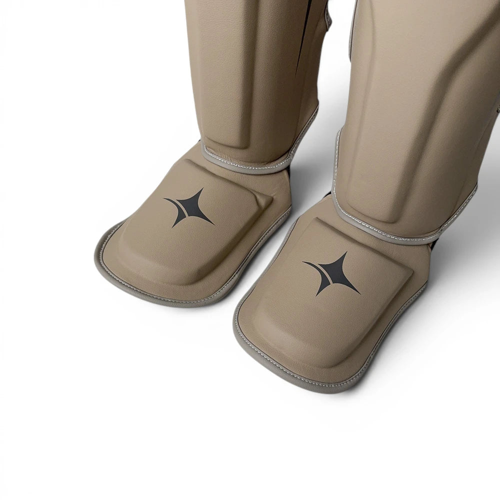 NYT Muay Thai Shin Guards Sand/Smoke