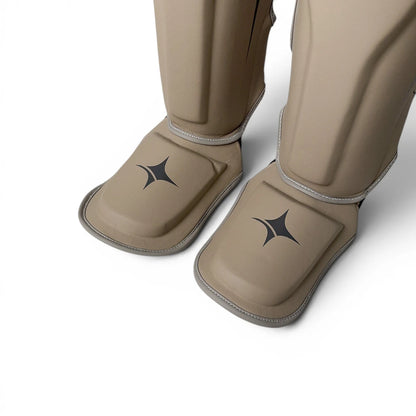 NYT Muay Thai Shin Guards Sand/Smoke