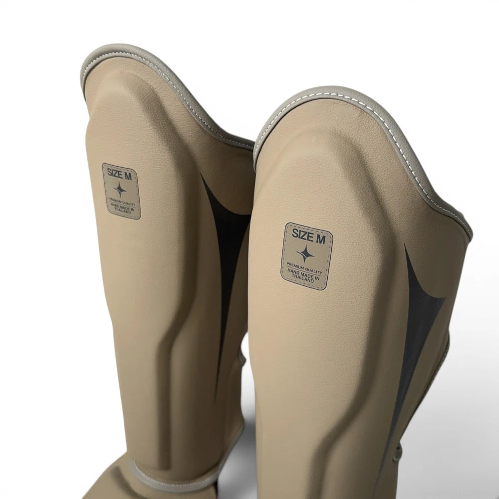 NYT Muay Thai Shin Guards Sand/Smoke