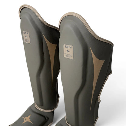 NYT Muay Thai Shin Guards Smoke/Sand