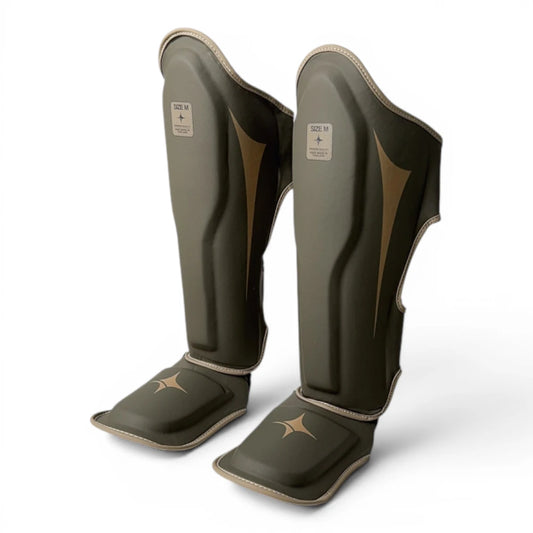 NYT Muay Thai Shin Guards Smoke/Sand