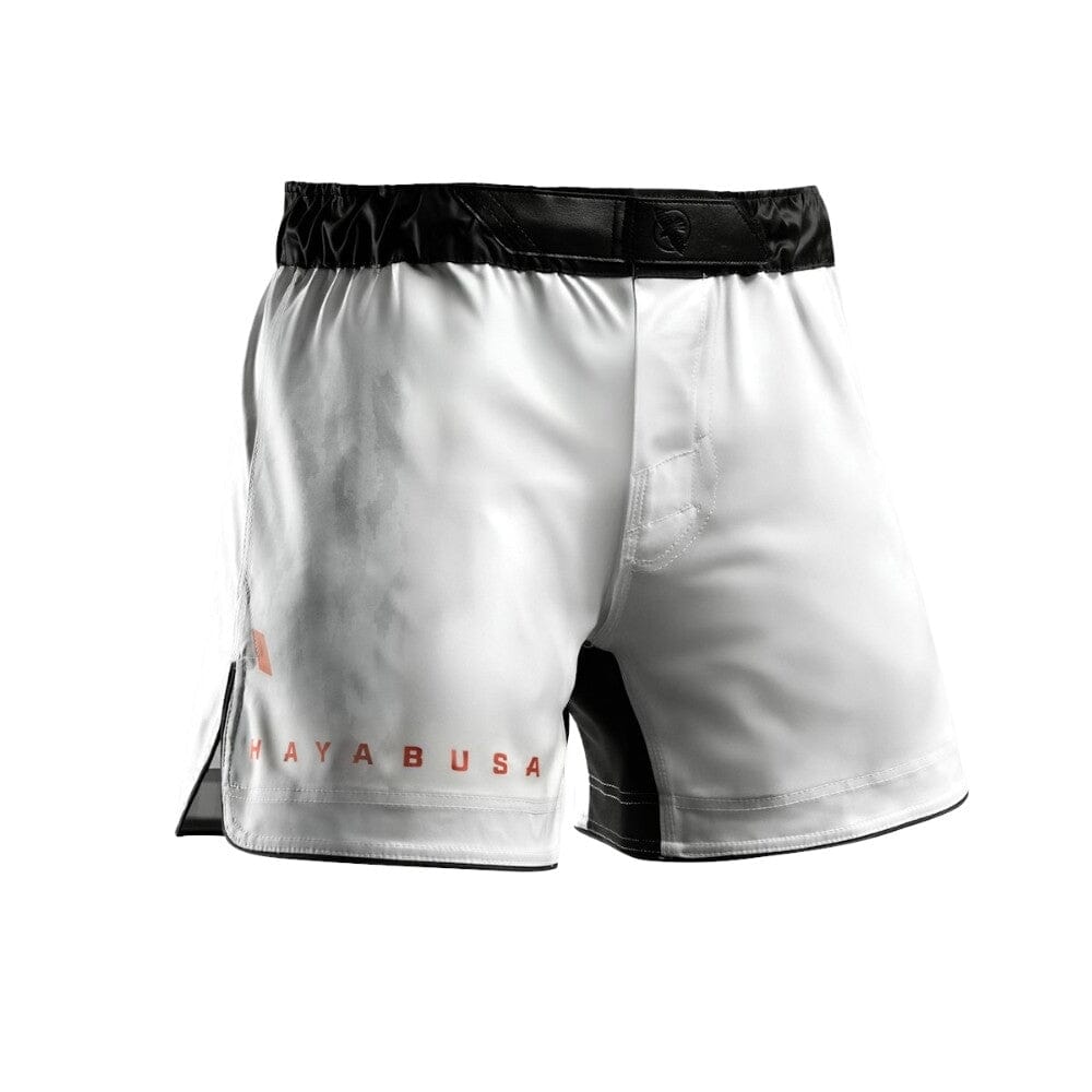Hayabusa Apex Mid Thigh Fight Shorts Ash White