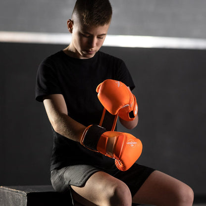 Hayabusa T3 Neon Youth Boxing Gloves Neon Orange