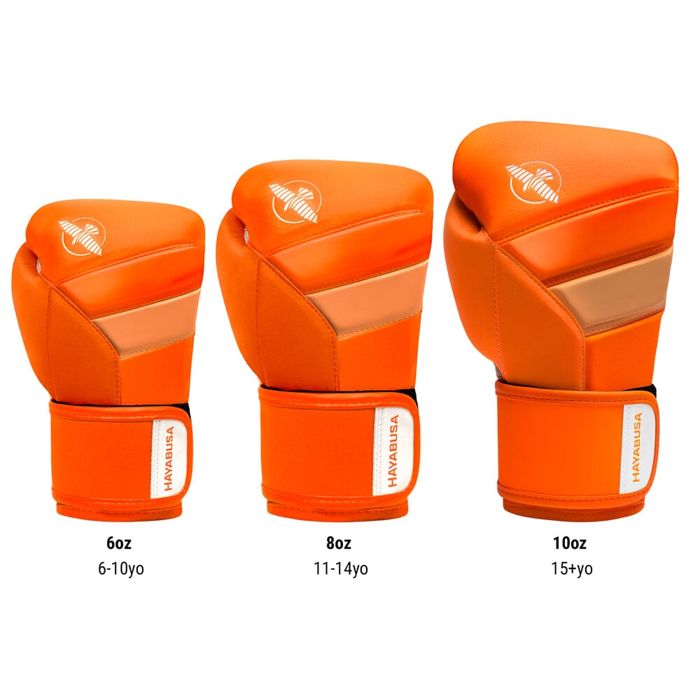 Hayabusa T3 Neon Youth Boxing Gloves Neon Orange