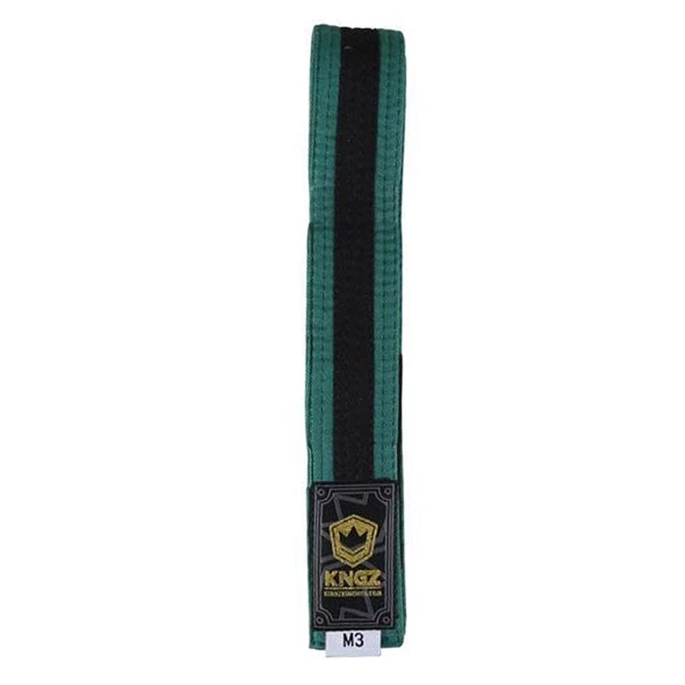 Kingz Kids Belts With Black Stripe BJJ Belts Kingz Green/Black M00 