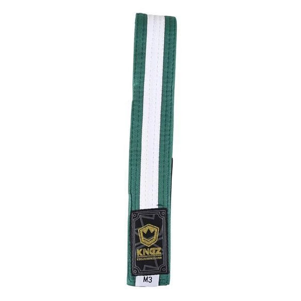 Kingz Kids Belts With White Stripe BJJ Belts Kingz Green/White M00 