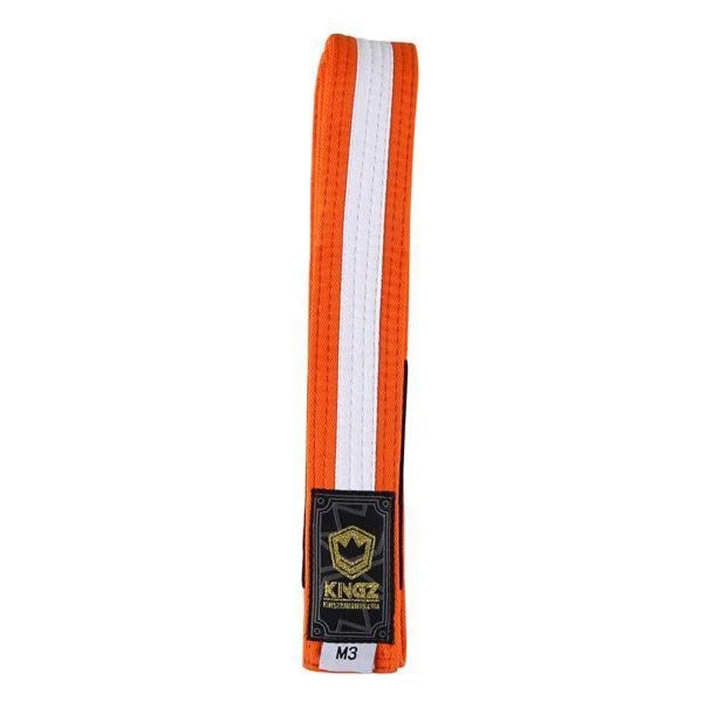 Kingz Kids Belts With White Stripe BJJ Belts Kingz Orange/White M00 