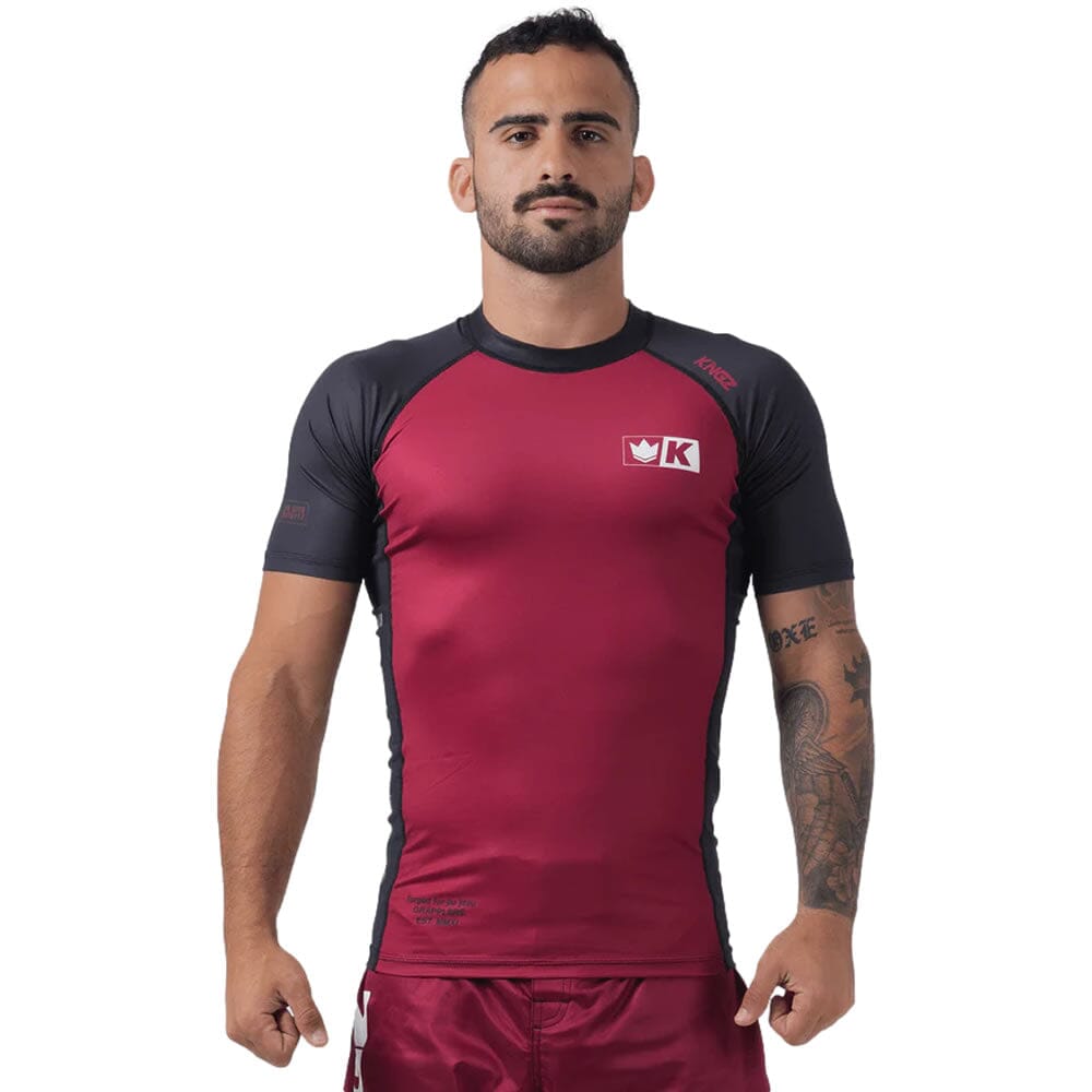 Kingz Krown Short Sleeve Rashguard Rashguards Kingz Maroon X Small 