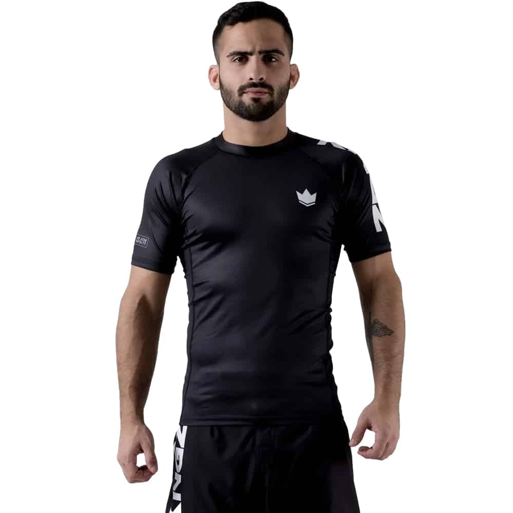 Kingz Performance Short Sleeve Ranked Rashguard Rashguards Kingz Black X Small 