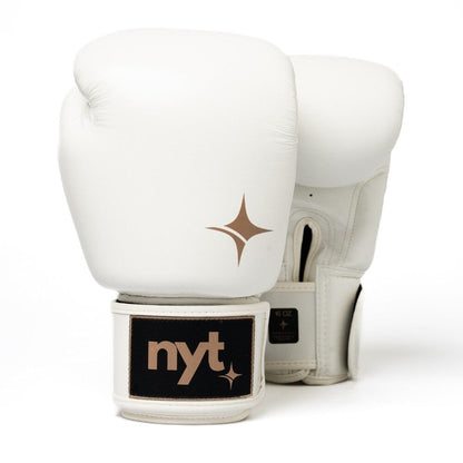 NYT Muay Thai Boxing Gloves White Muay Thai Gloves NYT White/Sand 10oz 
